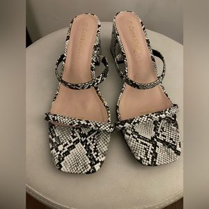 ComeShun Women Low Block Open Toe Heels